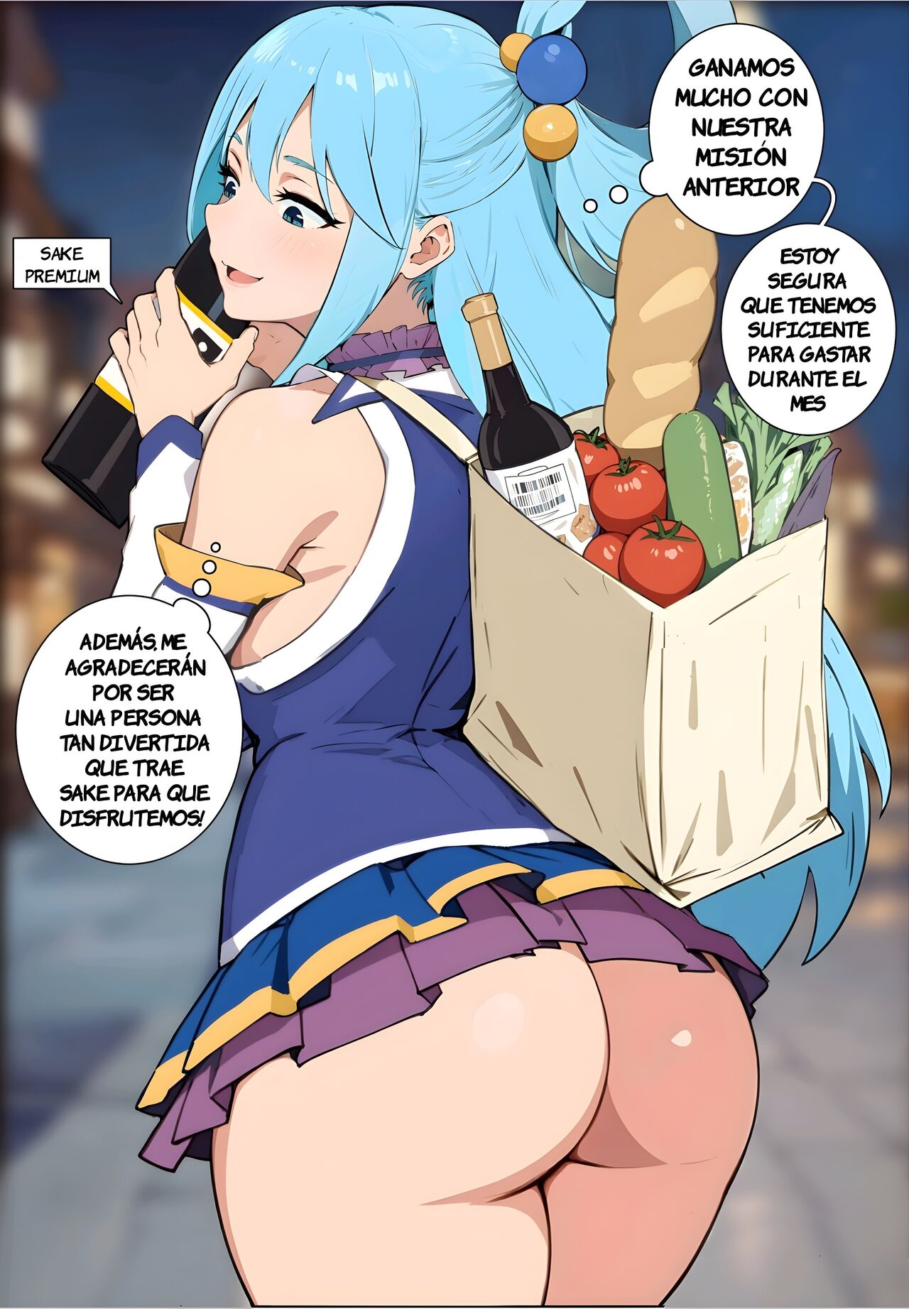 Kazuma castigando a Aqua – Konosuba